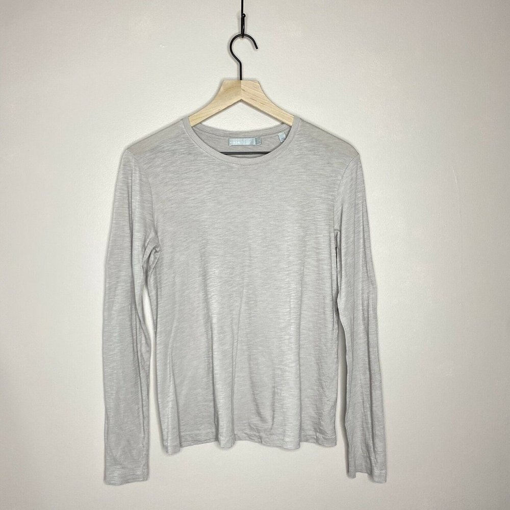 Vince Women's Size Small Essentials Long Sleeve Crew Neck Pima Cotton Tee Top